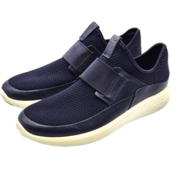 Ecco Soft 7 Danish Design Dark Blue Woven Casual Slip On Sneaker, Size 8 - Picture 6 of 8